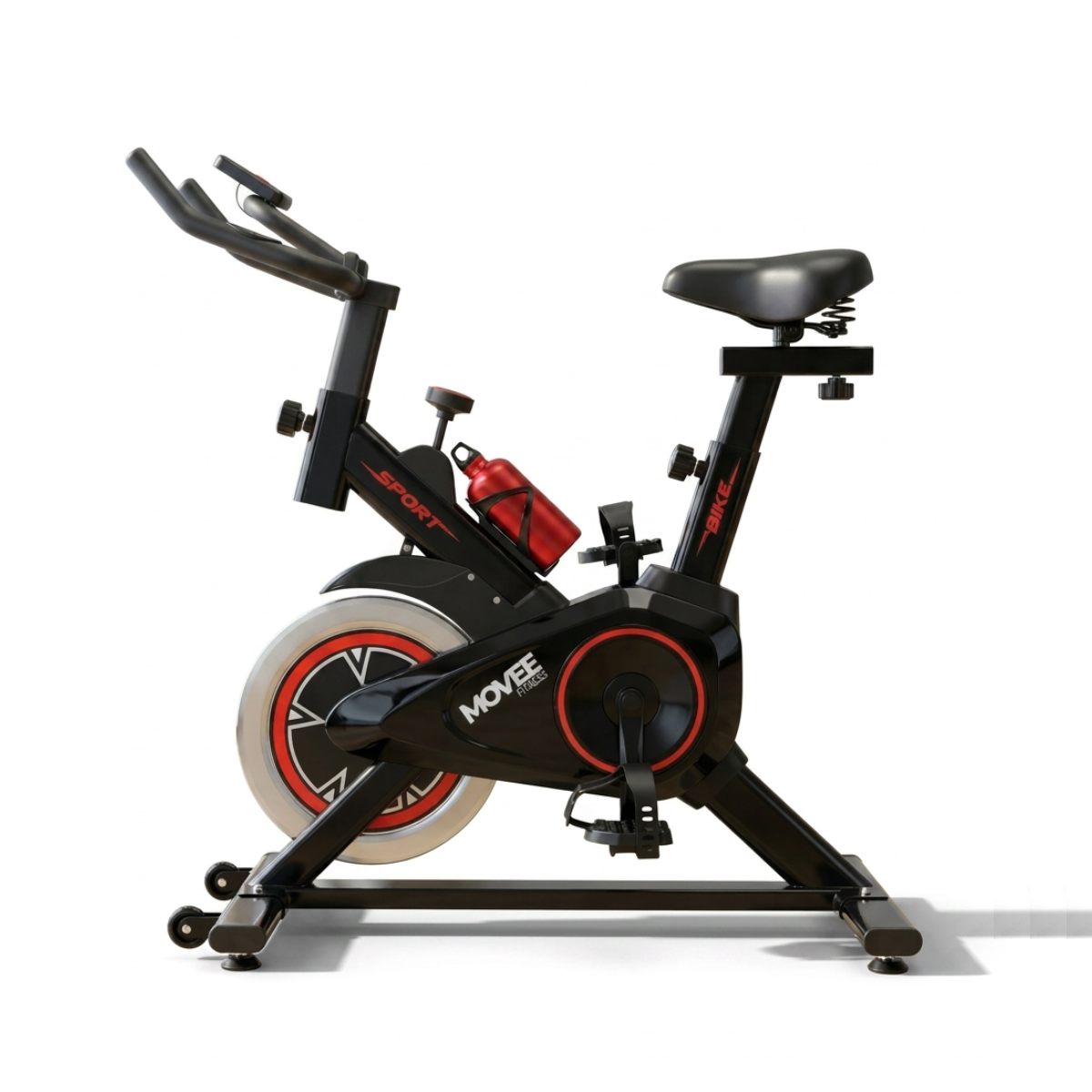 Bicicleta Spinning Ergométrica Movee Fitness Cor Preto/Vermelho MV1400