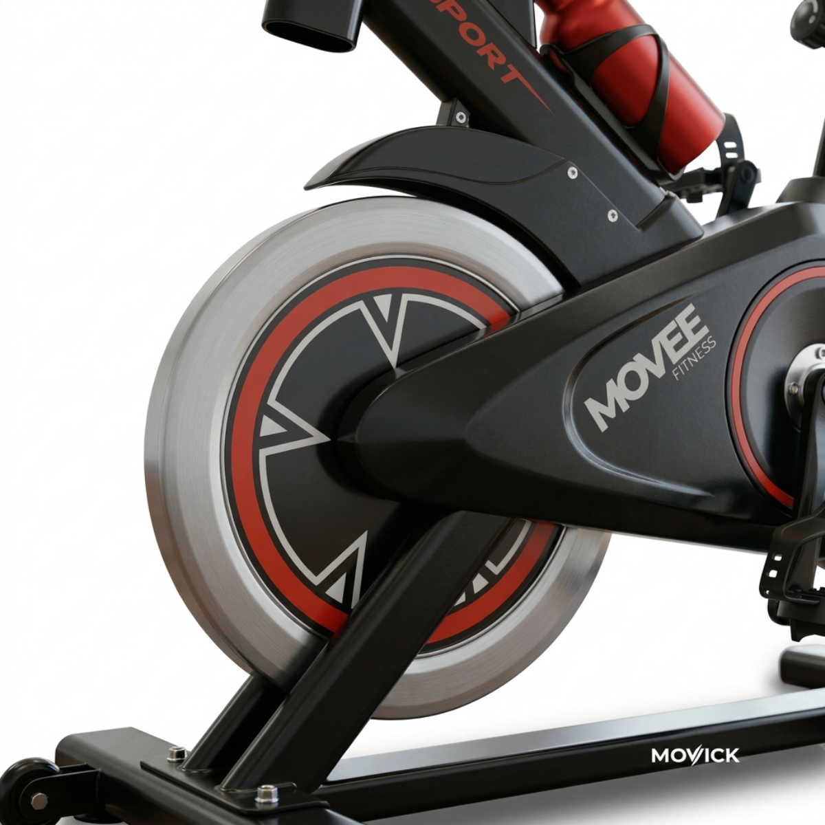 Bicicleta Spinning Ergométrica Movee Fitness Cor Preto/Vermelho MV1400