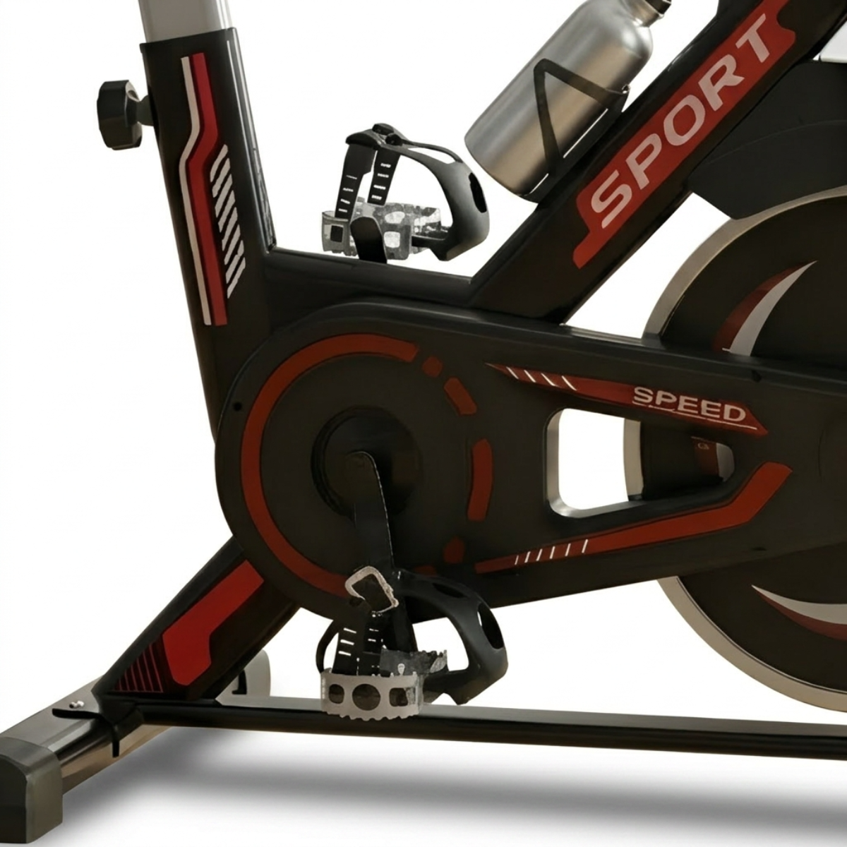 Bicicleta Ergométrica Spinning transmissão por Correia 13kg cor vermelha
